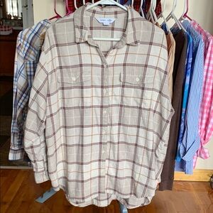 Old Navy Women Plaid Flannel Button Down Shirt